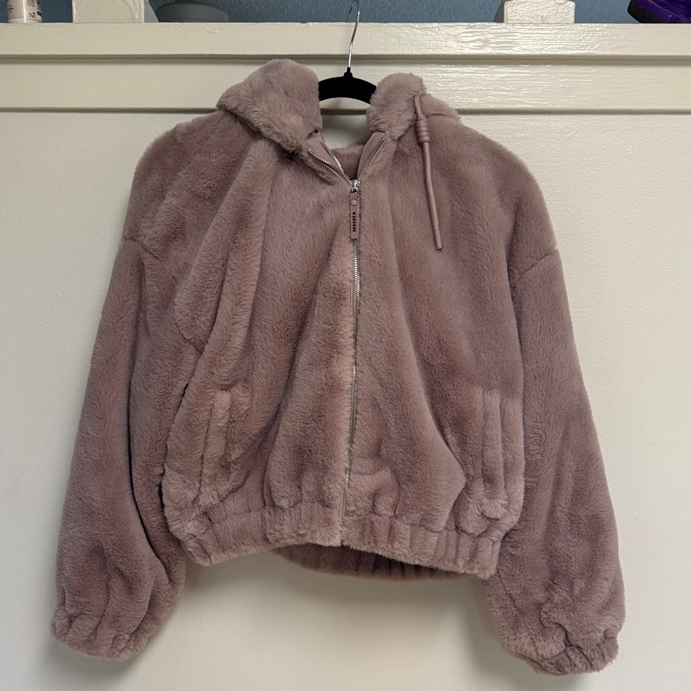 Bershka cropped Faux Fur Jacket